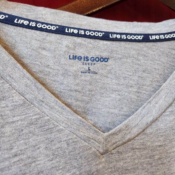 Life Is Good Start Me Up 2 Pc Long Sleeve Pajama Set Gray Purple Large - Picture 4 of 8